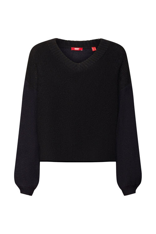 Black scoop top neck sweater