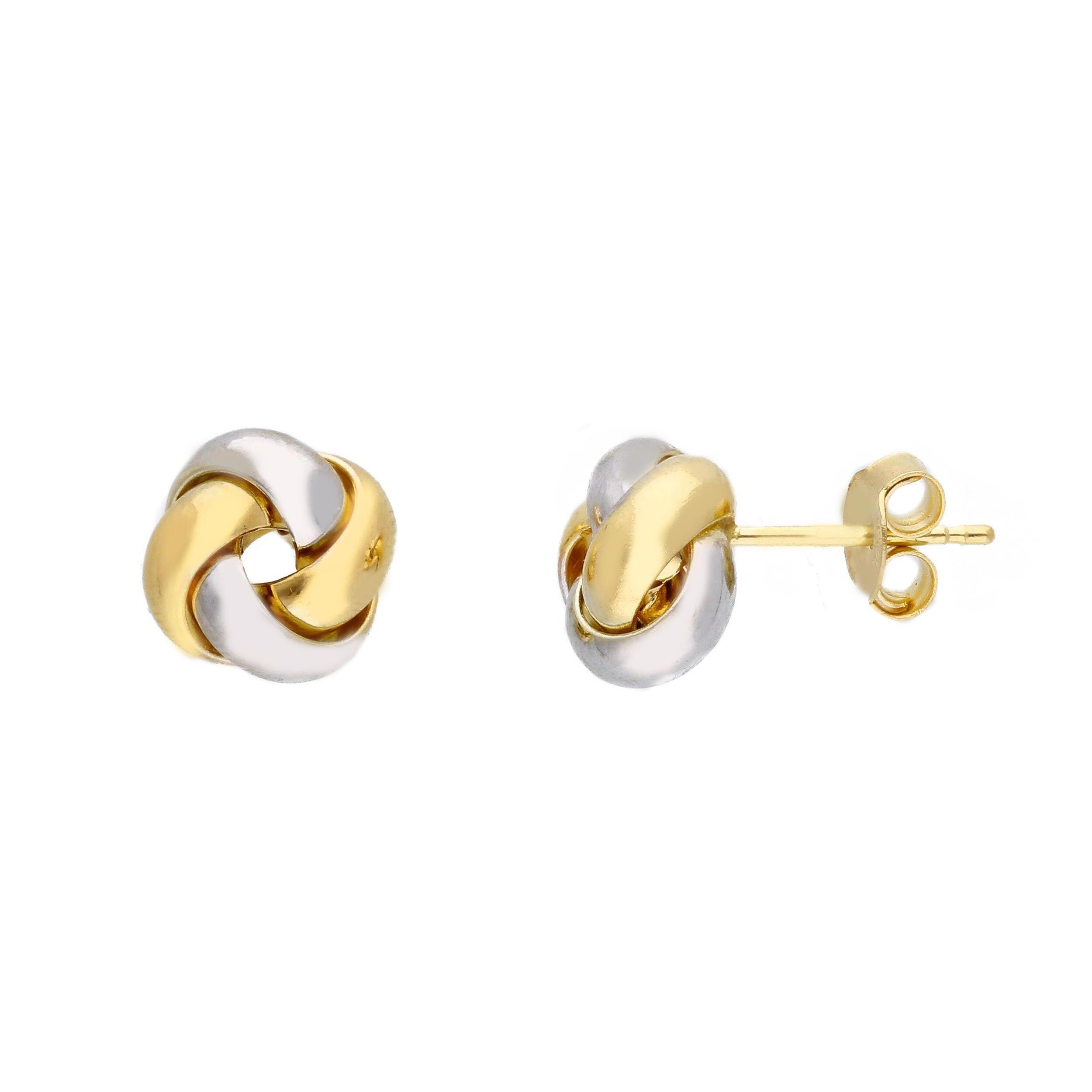 Knoten-Ohrringe aus 18K Gelbgold und 18K Weißgold