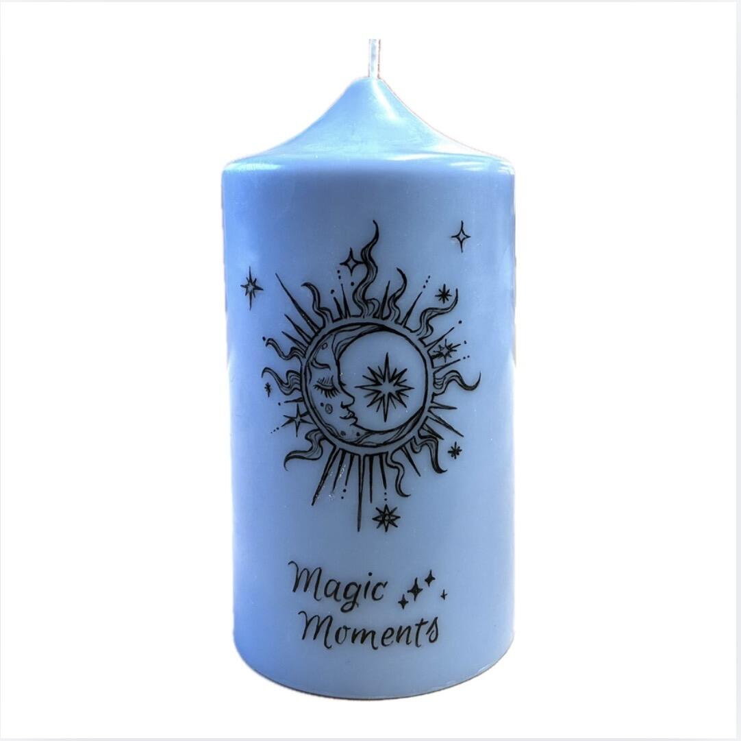 Duftkerze, handbemalt « Magic Moments » - Lavendel - Haff Ditgesbaach