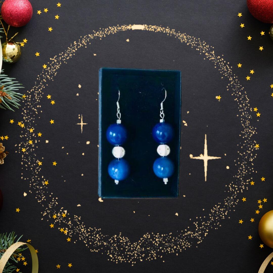 Boucles d'oreilles en Noix de Tagua et argent martelé 