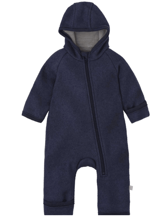 DISANA Zipp-Walkoverall Wollwalk Einteiler, Boiled 100% Bio Merino GOTS Wolle, Farbe: Indigo