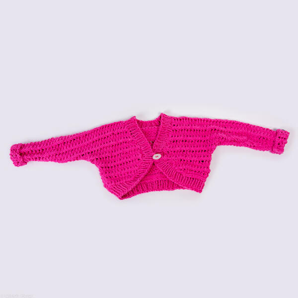 Bolero mit Lochmuster, handgestrickt 