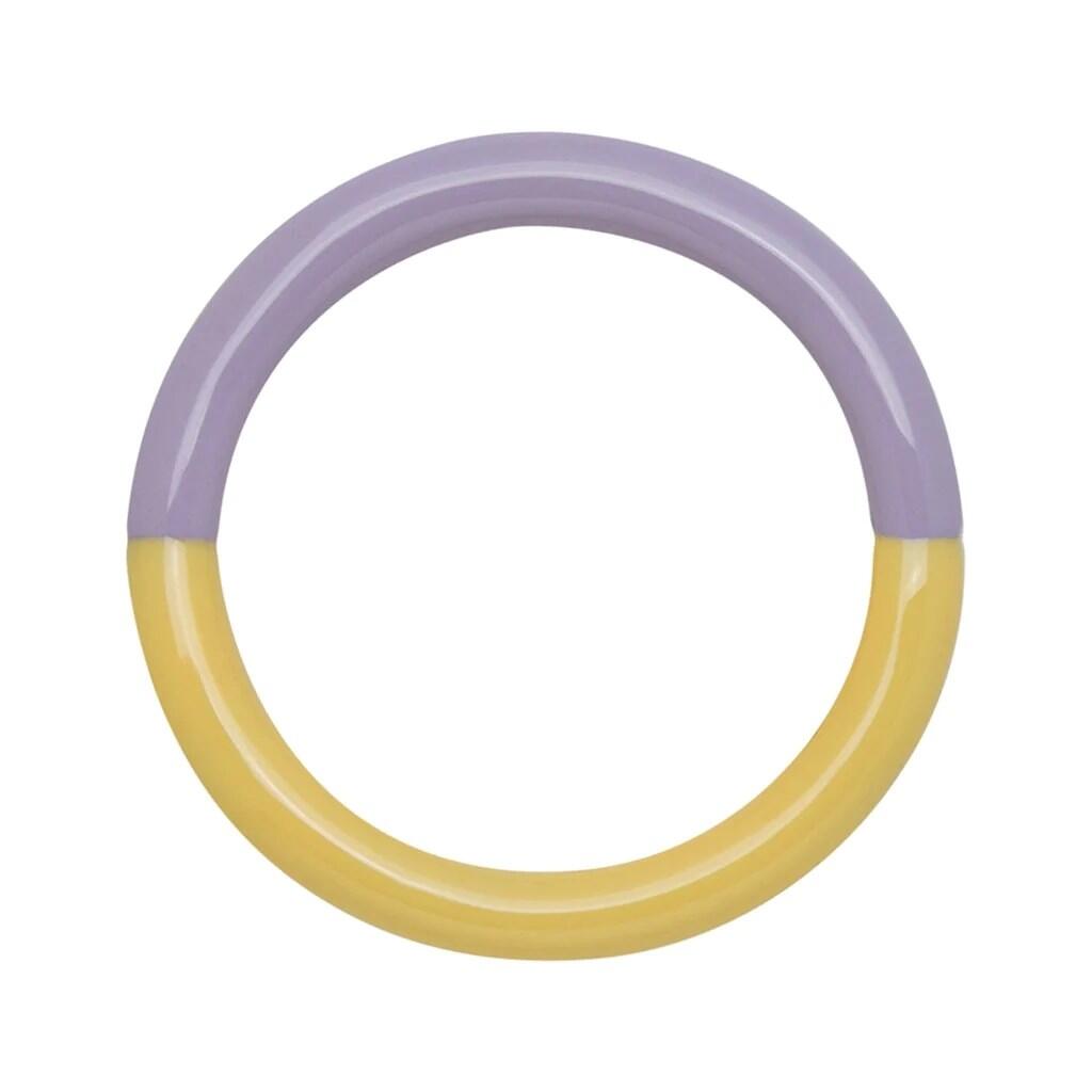 Double Color Ring Bright Yellow - Lavender - T52