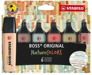 STABILO® BOSS® NatureCOLORS 6-piece wallet, 5 mm tip, odorless water-based ink, 4 hours