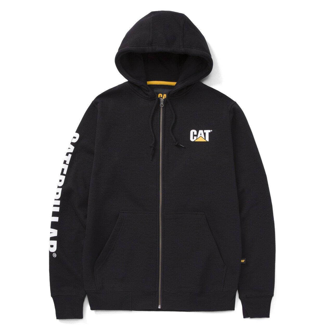 CAT Sweat à capuche zippé Banner – Taille L – Noir
