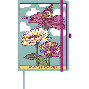 Menschik, Kat: Sommersommer - Blumen, Notizkalender 2026 Maße (B/H): 16 x 22 cm, Buchkalender, 1 Woche/1 Seite + Notizseite, Mit G