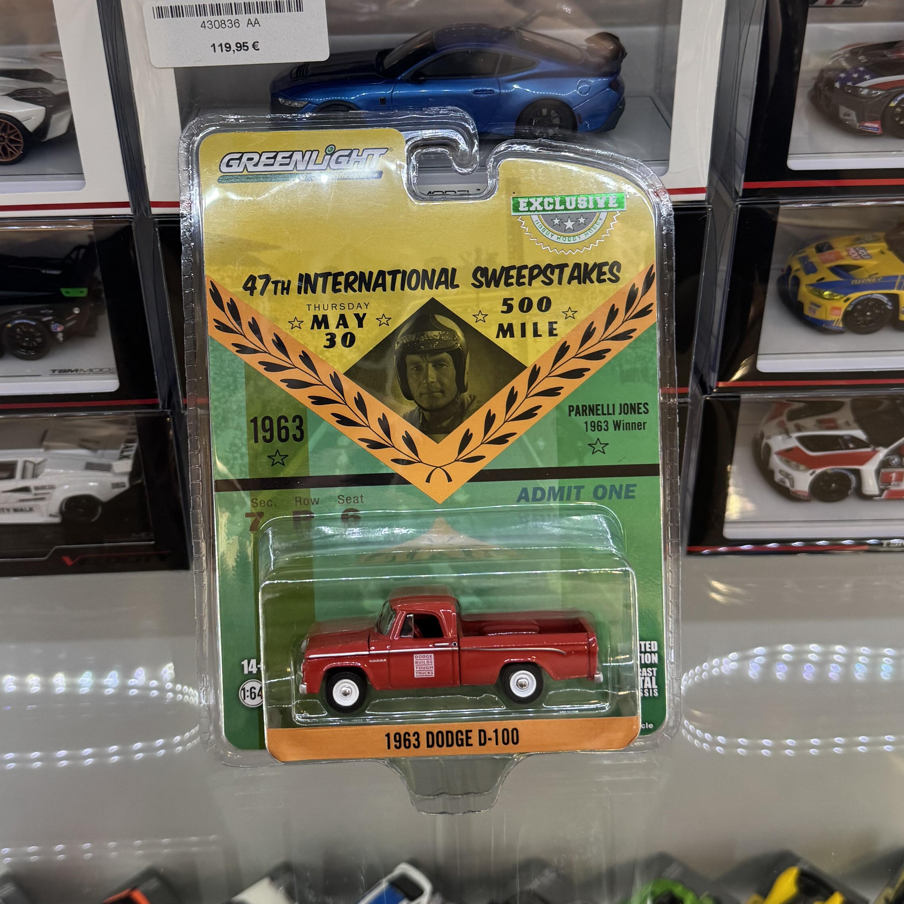Greenlight - #30402 - 1963 Dodge D-100 - 47th International Sweepstakes 1963 - 1/64