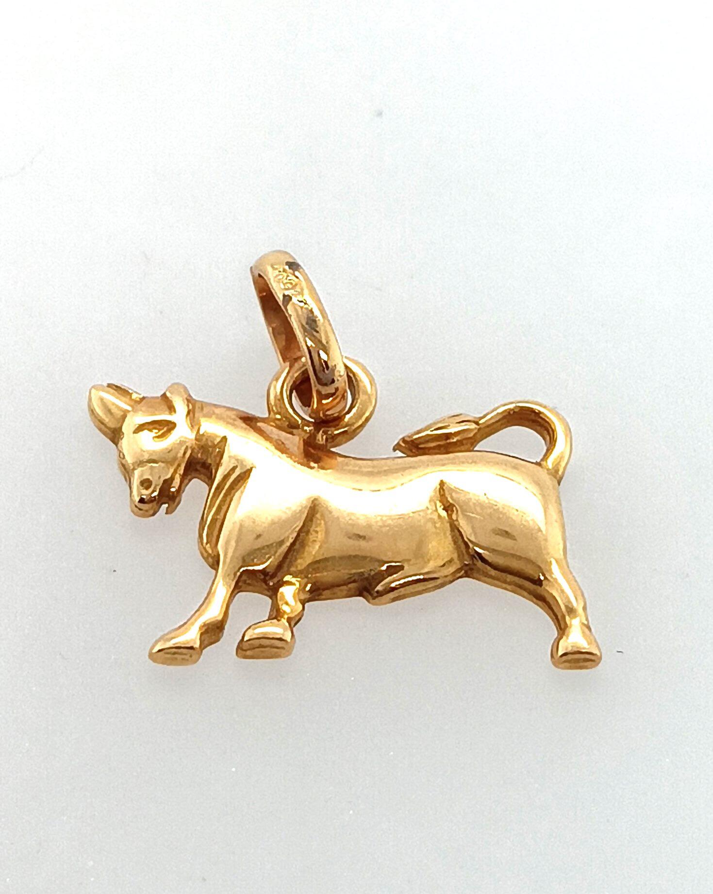 Anhänger 1X1.5cm Stier 18K Gelbgold (letztes Modell)