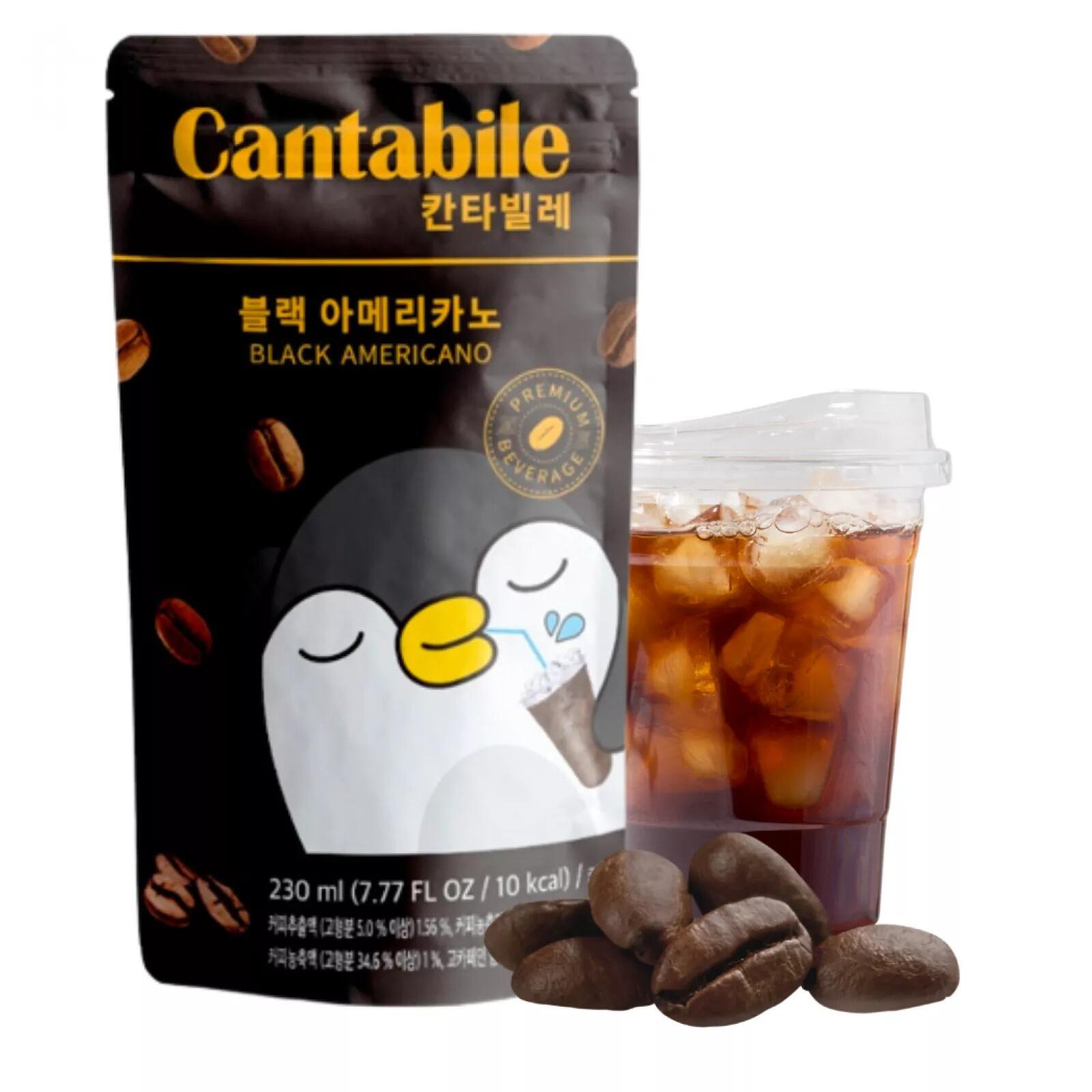 CANTABILE - Boisson coréenne Café Noir American - 230ml -Parfait pour mélanger à un shaker de glace