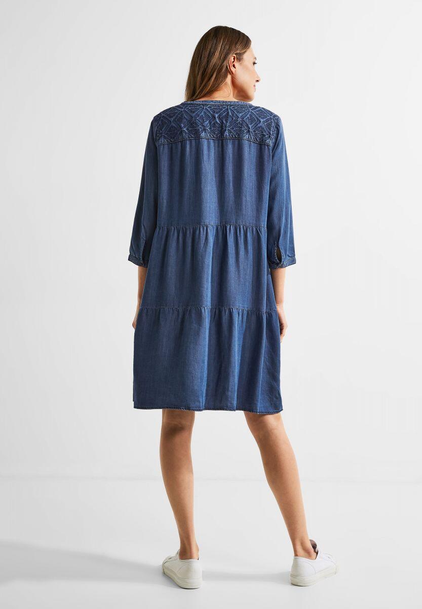 [Holen Sie es sich zu einem tollen Preis!] Cecil Lyocell Kleid mit - | (10281) Stickerei - XS blau Letzshop