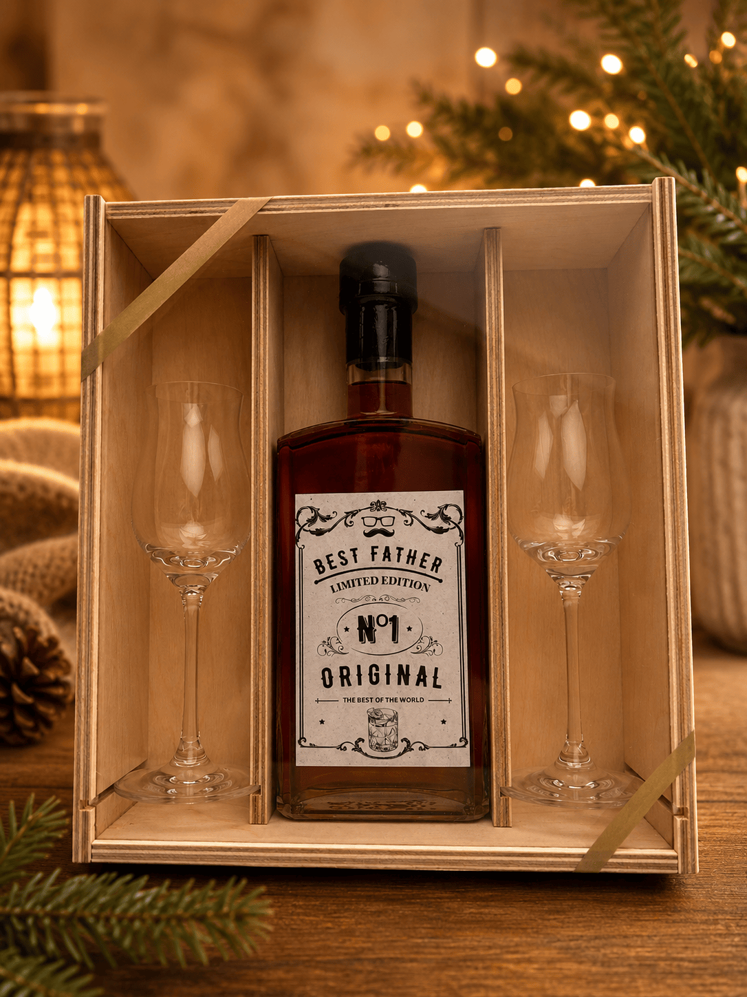 Birnenlikör mit Cognac 35% 50cl Box mit 2 Gläsern