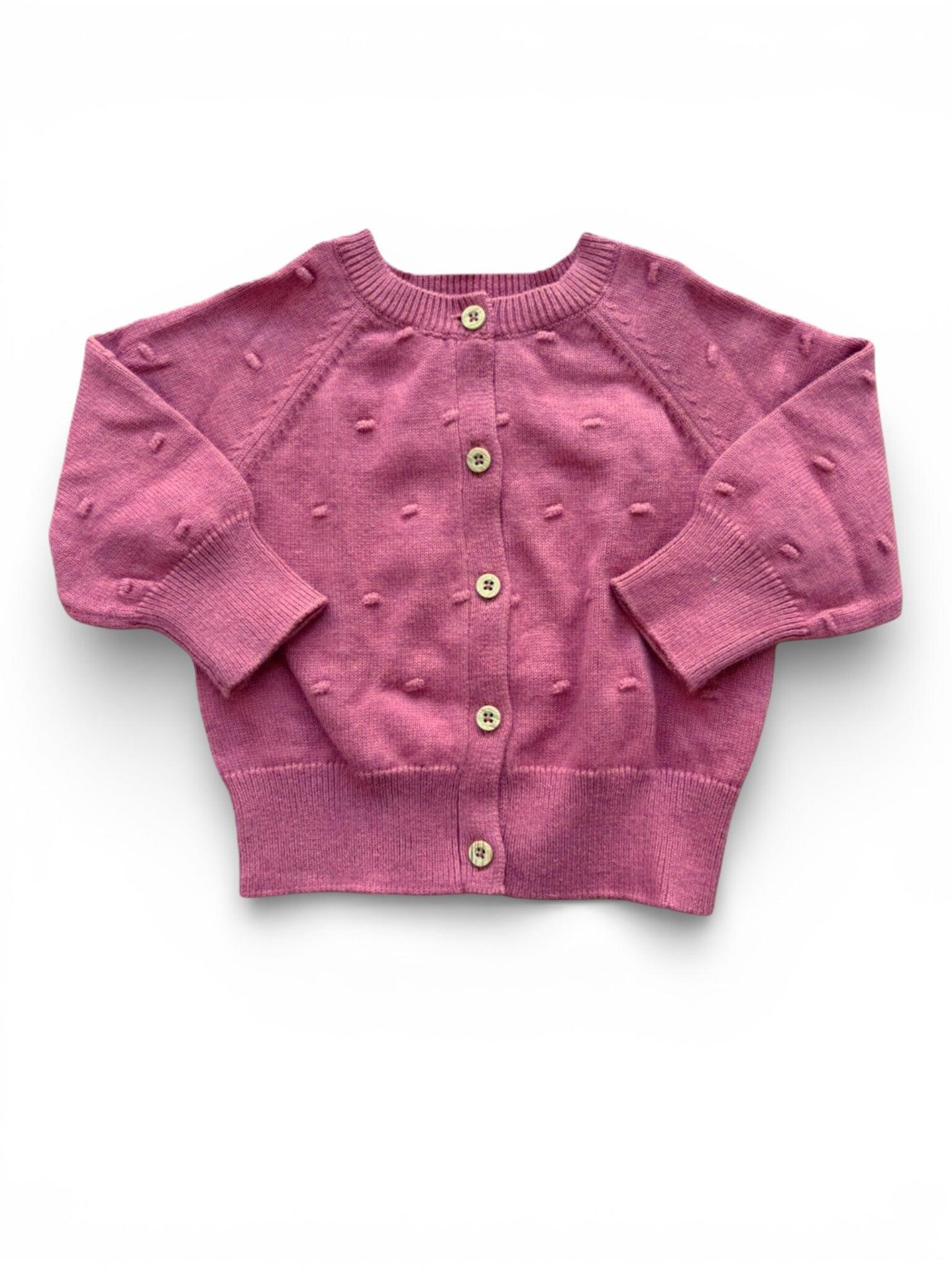 Cadet Rousselle Cardigan en tricot bouclé rose à boules (6 mois)