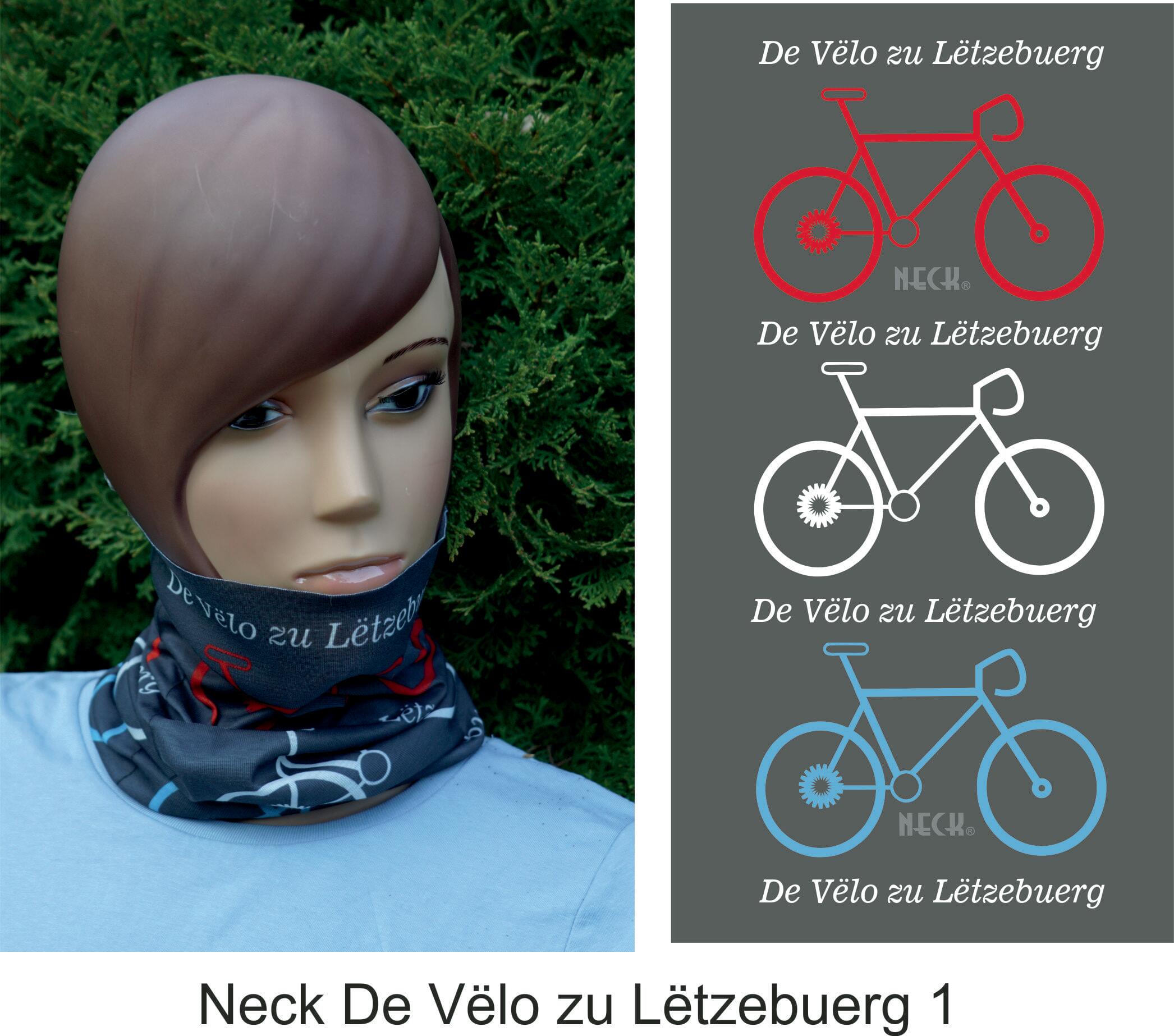 Neck Headwear - Luxembourg Collection - Neck - de Velo zu Lëtzebuerg 1 | Multifunktionstuch (Sturmhaube Schal Kopftuch Halstuch)