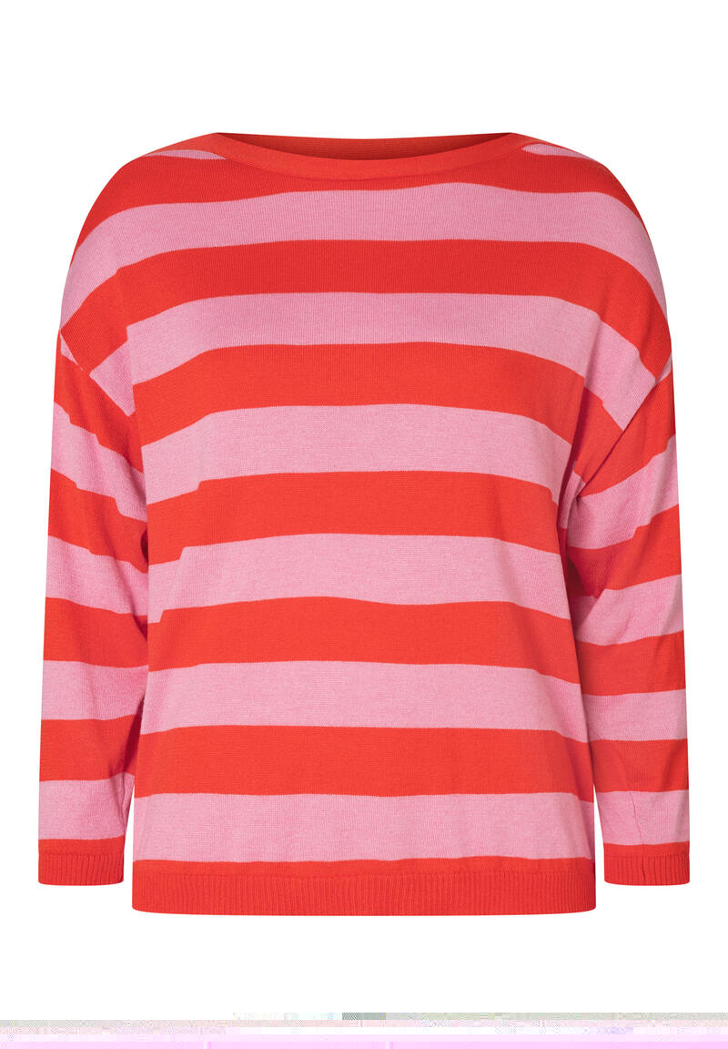 Pullover mit Streifen, 3/4-Ärmel