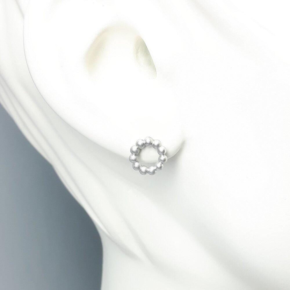 "round around", boucles d'oreilles en argent 925/-. Ø10mm.