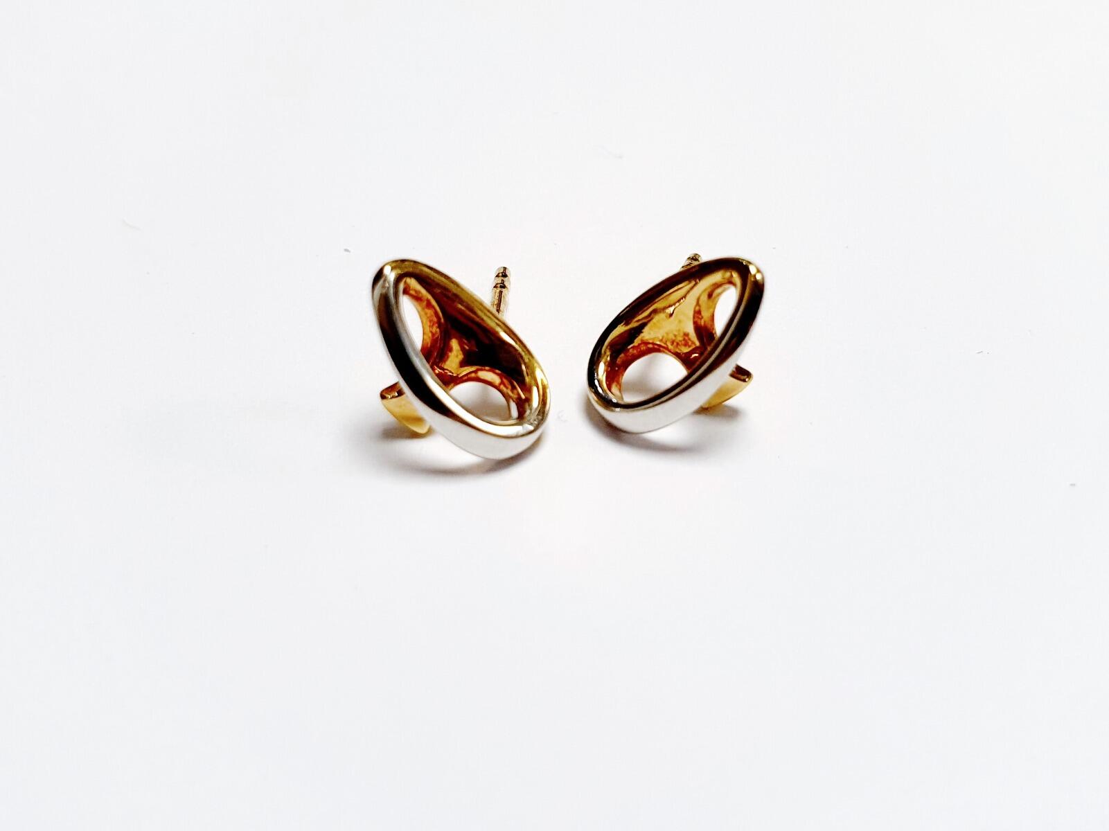 # Boucles bi-color  3D noeud en forme élipse,  champignon