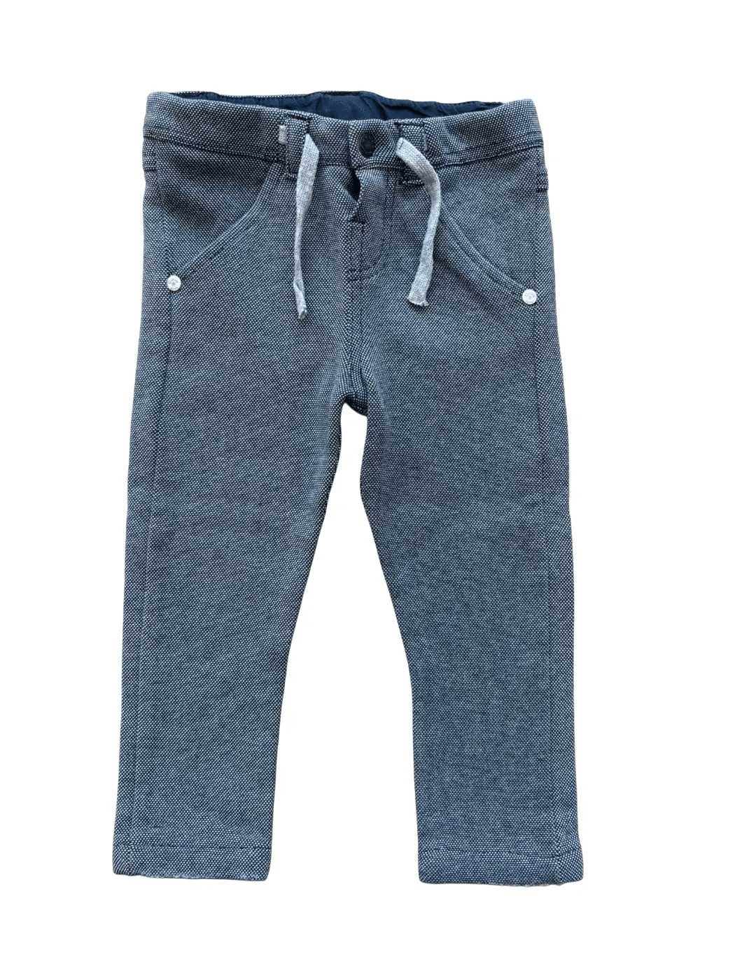 3 Pommes Pantalon piqué bleu marine (12-18M)