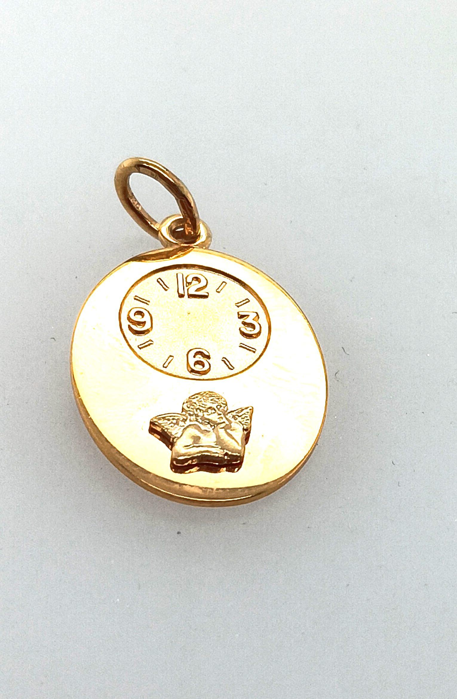 Pendentif médailles 1cm ange or jaune 18K