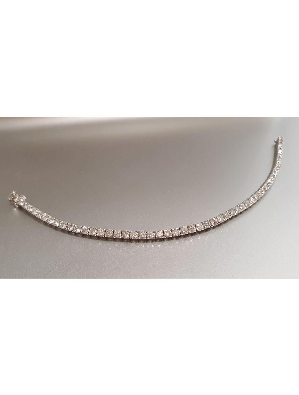 # River bracelet 7.00ct (56 diamonds of 0.125ct) white gold 18.0cm G VS1 , 13.4gr, high security clasp, double 8, made m