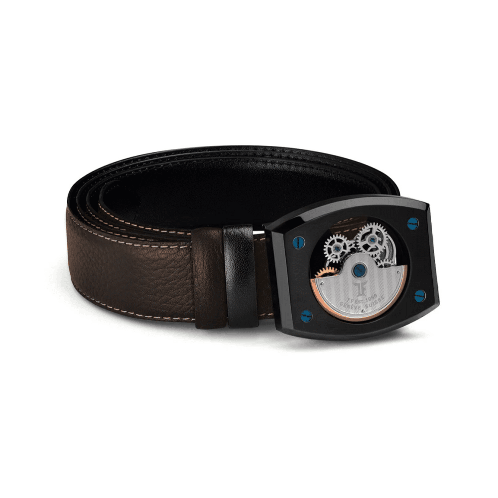 "Automatik" Gürtelschnalle & Gürtel der Marke TF EST. 1968 Genève