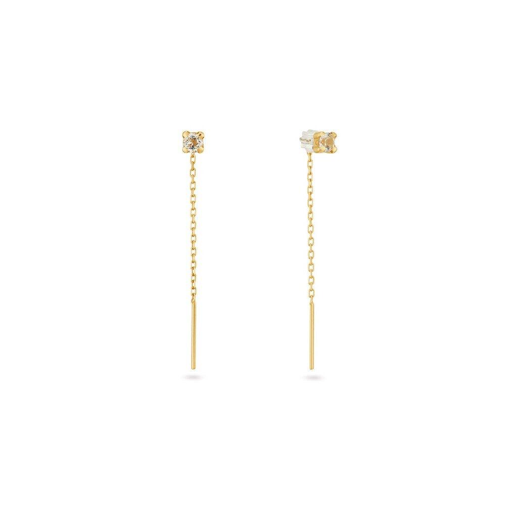 Jackie Gold - JKE25.567 - Drop Earrings - Women's - 585 Yellow Gold - Topaz - Van Gogh - 40mm