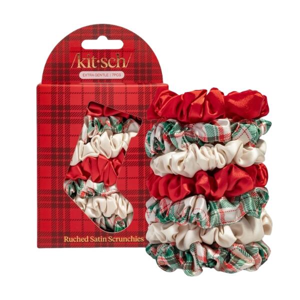 Kitsch Coffret Lot de 7 chouchous en satin