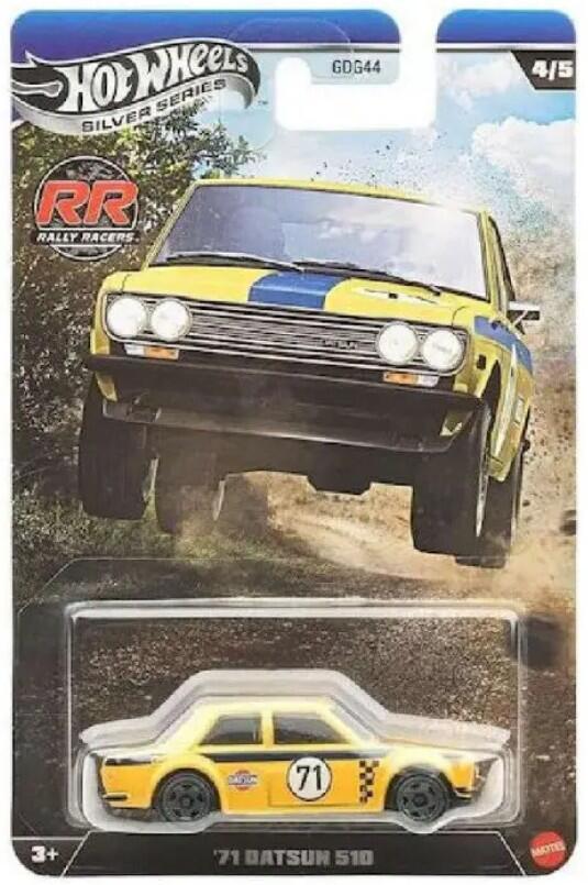 Hot Wheels - Silver Series - #GDG44 JKX64 - Rally Racers - '71 Datsun 510 - 1/64
