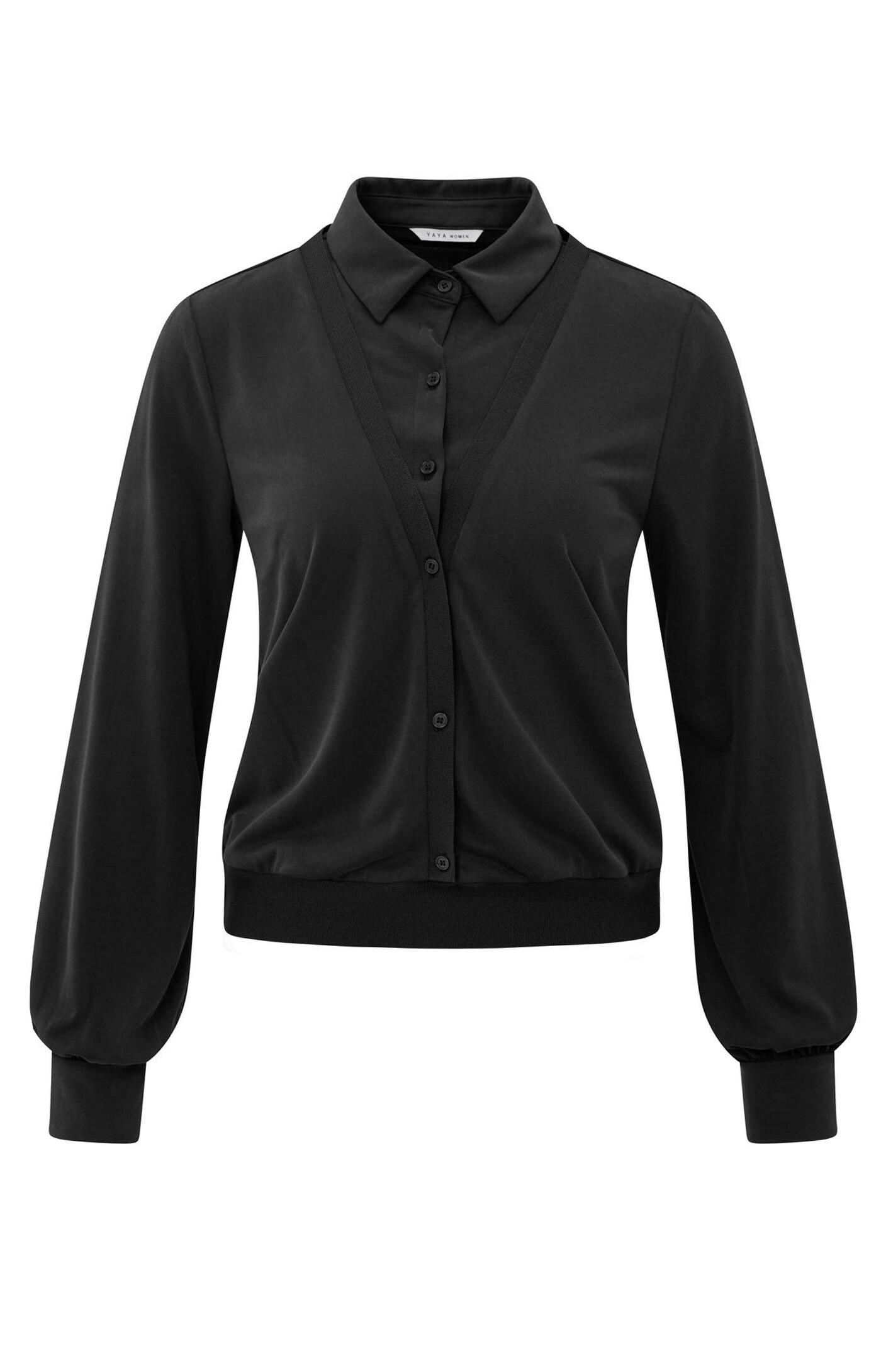 Jersey blouse with a double-layer look