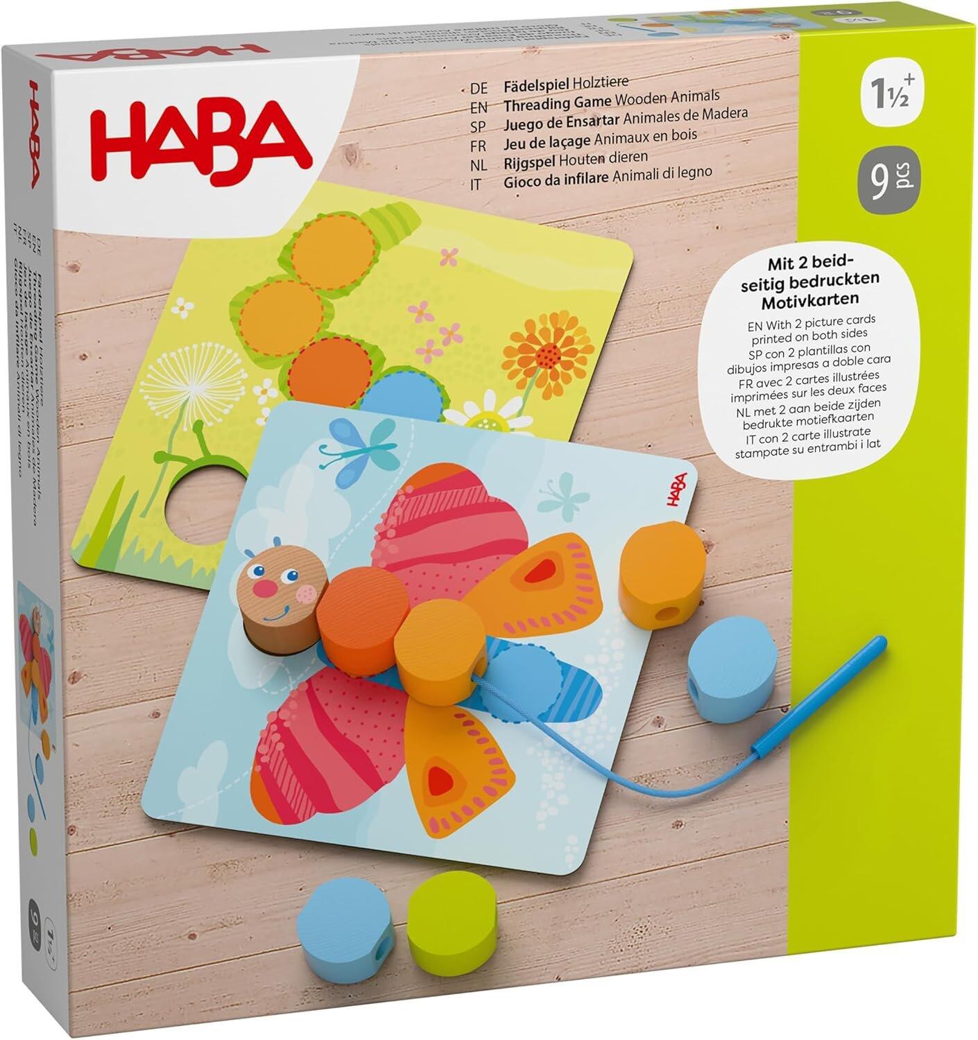 Fädelspiel Holztiere