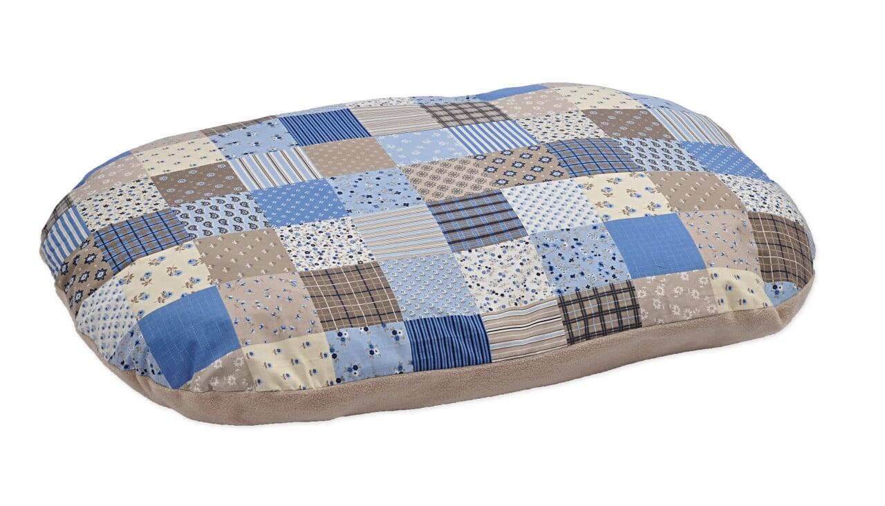 Aumüller Coussin pour chien Patchwork 85 x 60 x 12 cm bleu beige