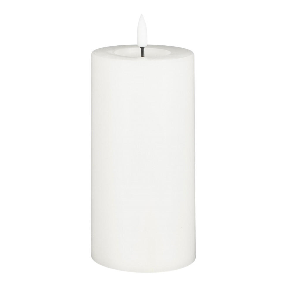 Mica Decorations LED Kerze mit Timer weiß Ø 8 x 15 cm warmweiß