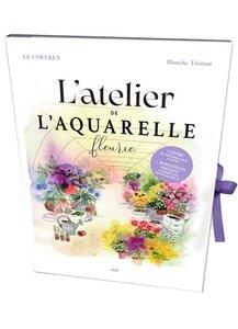 Tristant: Pochette - l'atelier de l'aquarelle fleurie (1 livre et des feuilles papier aquarelle) - 1 livre de