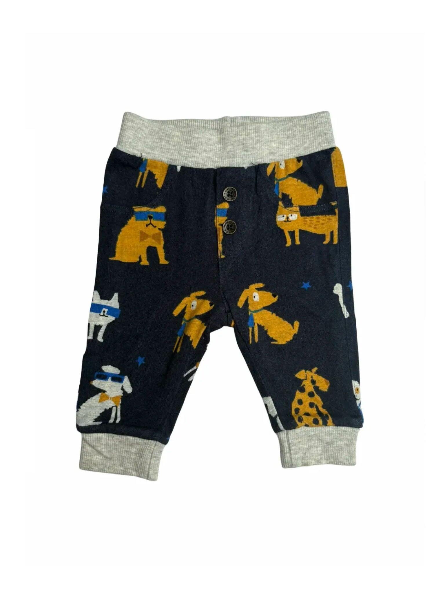 Catimini Pantalon à imprimé chien bleu marine (3M)