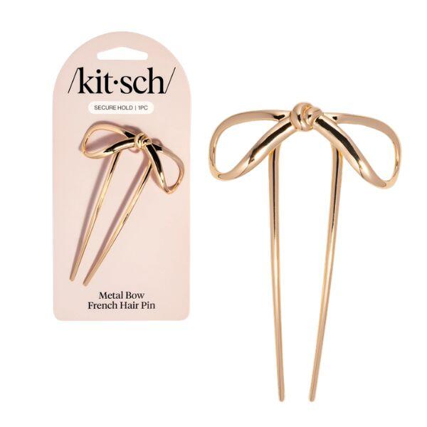 Kitsch épingle à cheveux (french hair pin) en forme de noeud - Or