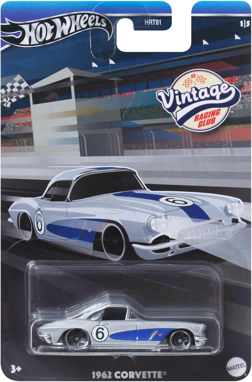 Hot Wheels - HRT81 HRV06 - Corvette de 1962 - Chevrolet - Chevy - Vintage Racing Club - 1/64