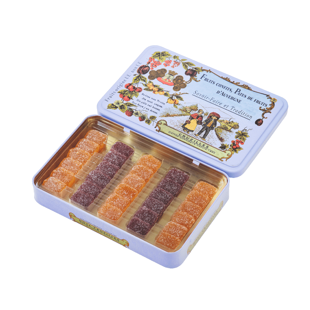 Mauve metal half-box – fruit pastes « MINI CRUZ »