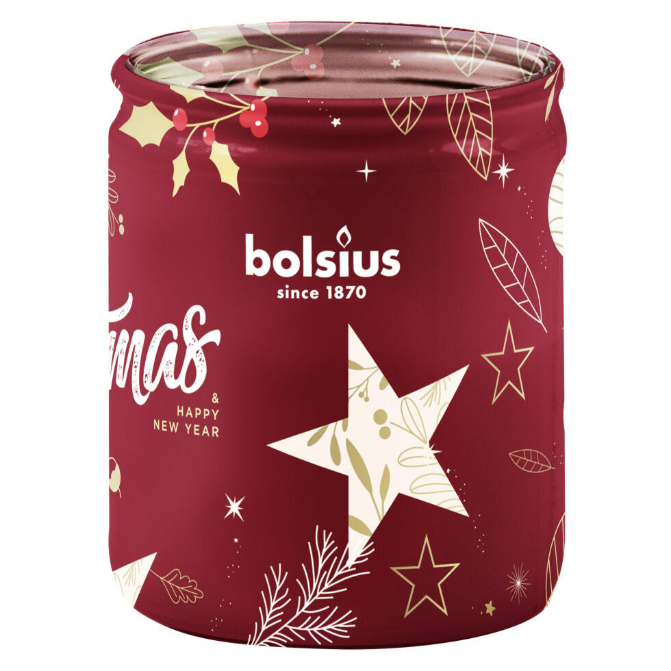 Bolsius true glow scented candle in a glass jar Ø 6.8 x 8.2 cm cranberry