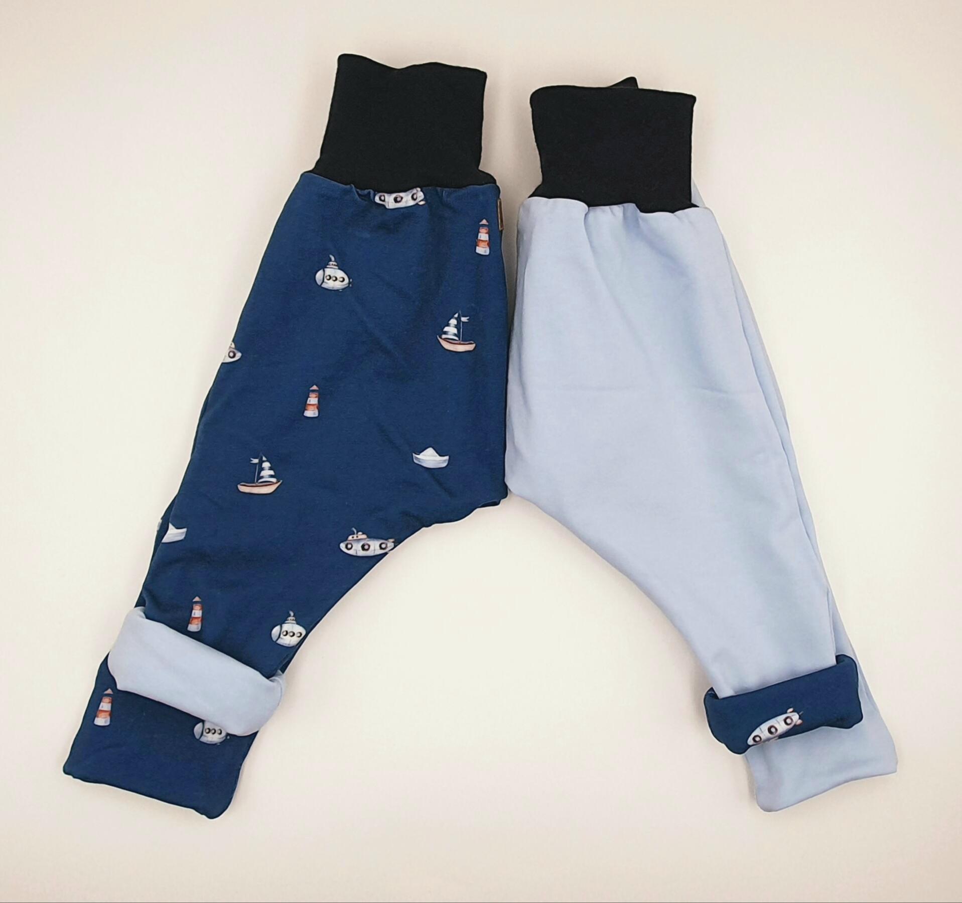 Reversible and grow-with-you harem pants "Sous-marins"