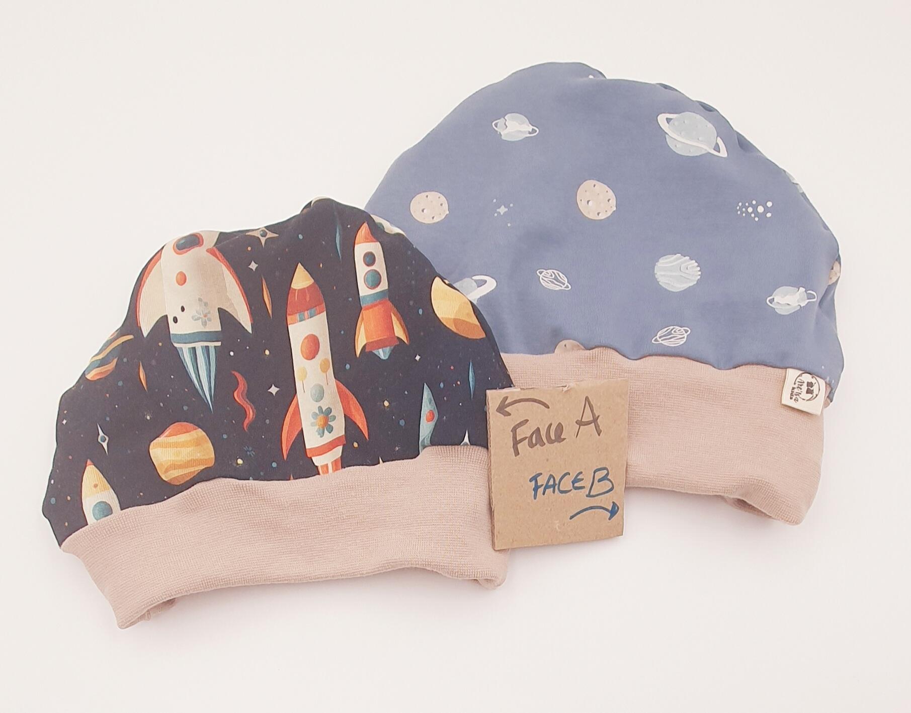 Bonnet and collar set "Fusées"