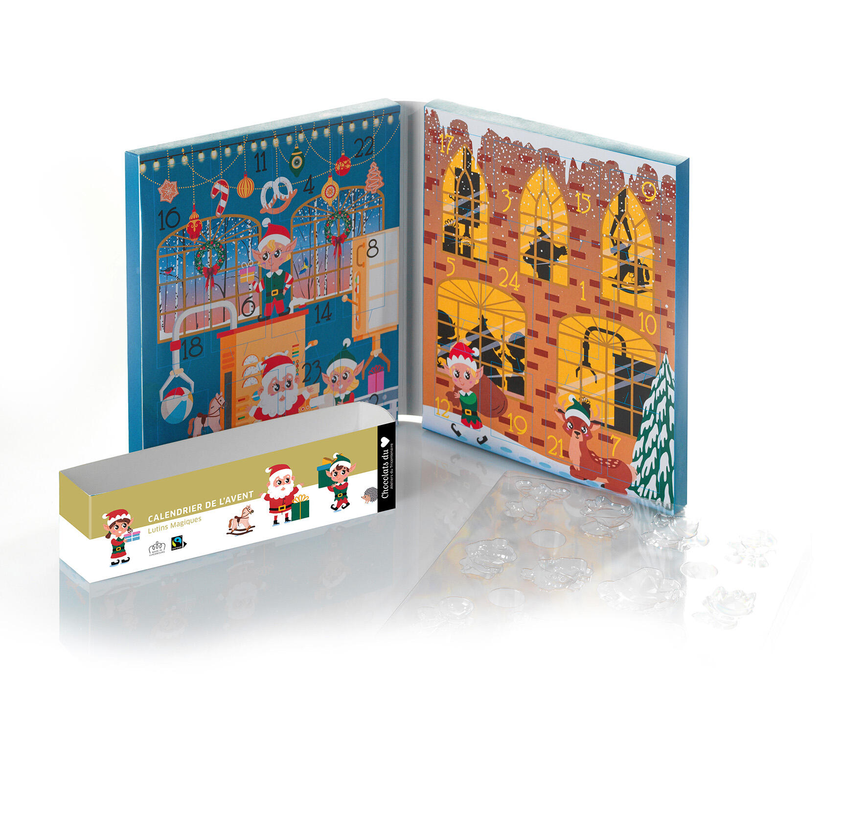 Christmas - Advent Calendar "Lutins Magiques" Limited Edition, Fairtrade 130 g