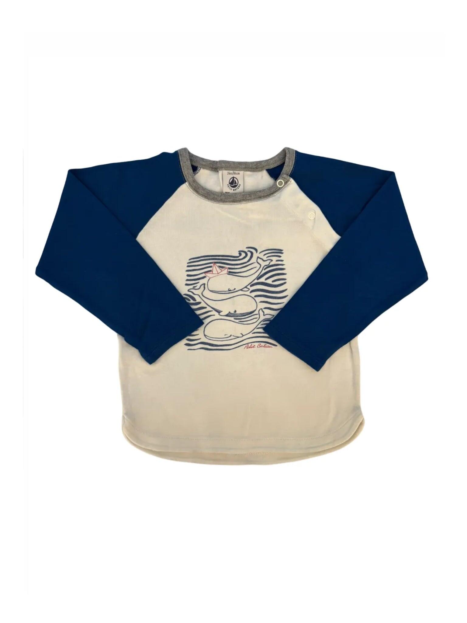 Petit Bateau Whale T-Shirt (2 ans / 86 cm)