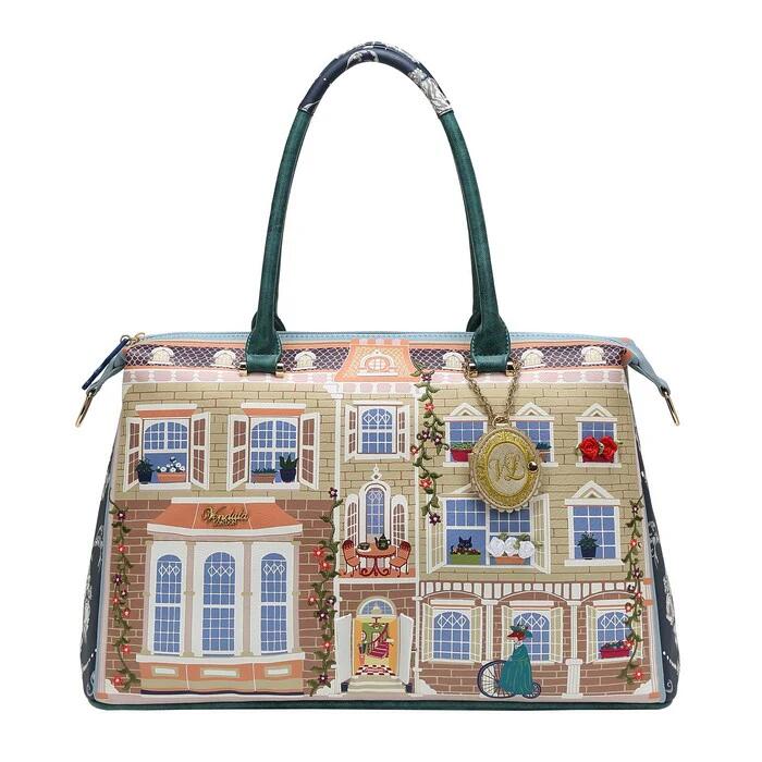 VENDULA LONDON HERITAGE VICTORIAN DOLLS HOUSE DOUBLE SIDED WEEKENDER TOTE LARGE HAND SHOULDER BAG