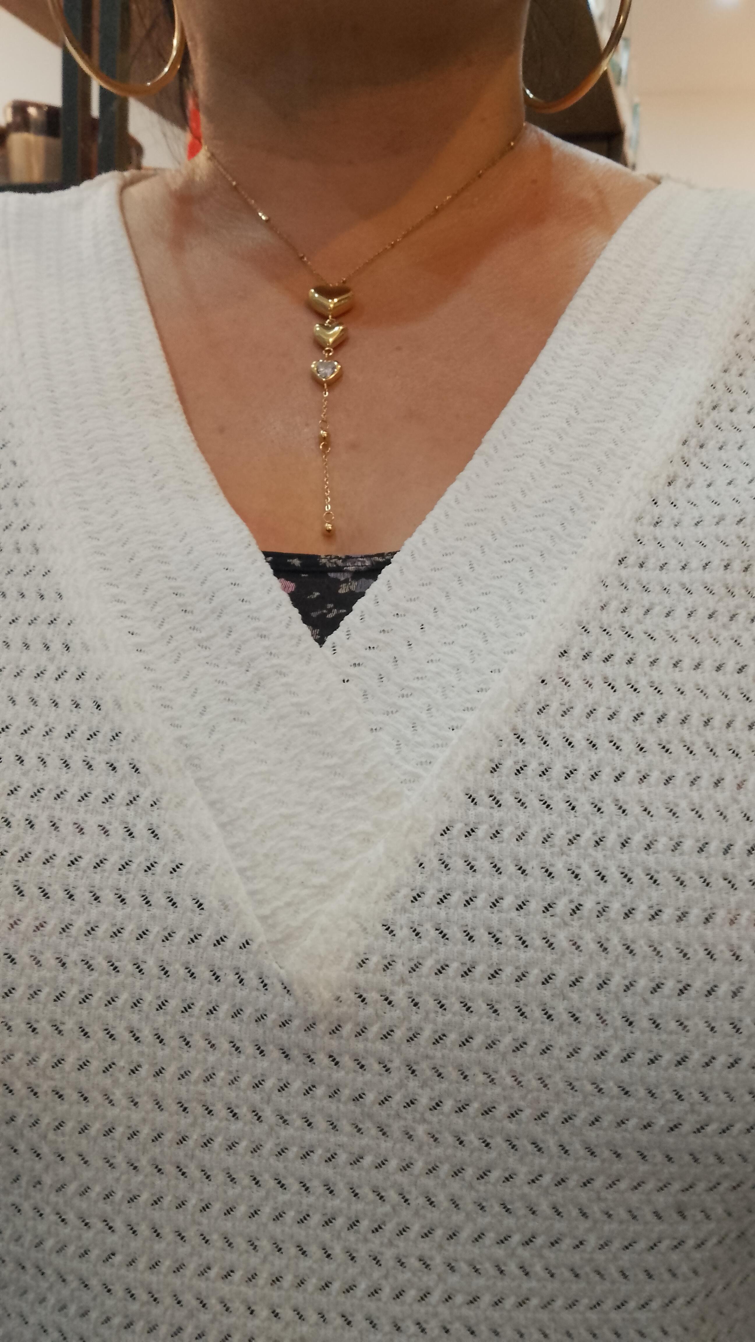 Collier coeur acier inoxydable 