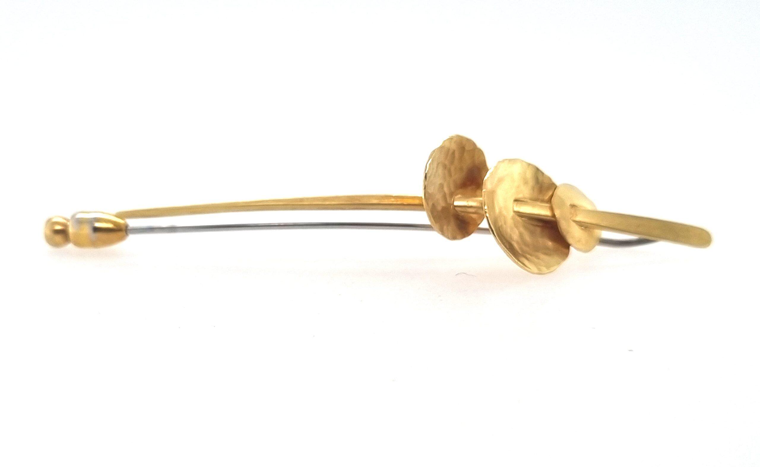 Handgefertigte Brosche aus Gelbgold 18K und Weißgold 18K