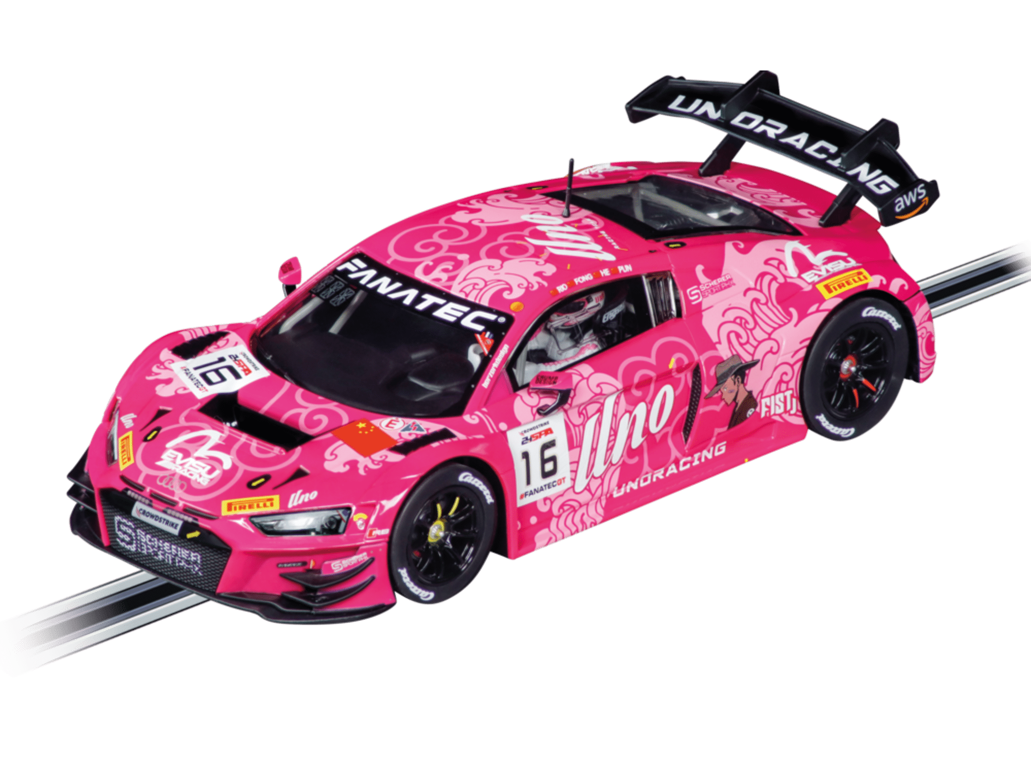Carrera 20023992 Audi R8 LMS GT3 evo II 'Uno Racing Team, No.16 Digital 124 - Slotracing'