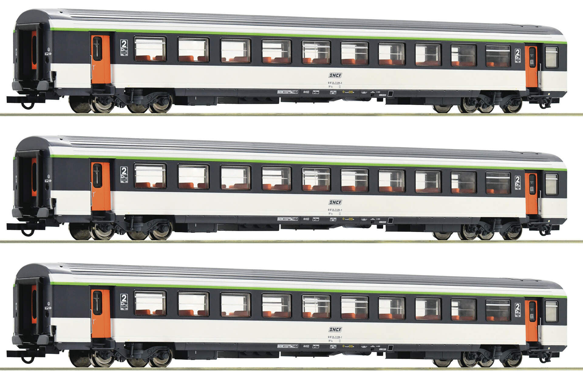 Roco – Voiture Voyageurs Corail 1ère Classe + Carmillon 74537, HO, Neuve