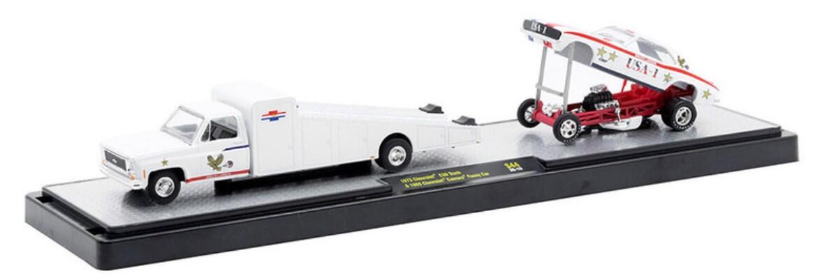 M2 Machines - #36000 S44 25-19 - 1973 Chevrolet C30 Truck & 1969 Chevrolet Camaro Funny Car - USA-1 - Auto Haulers - 1/64
