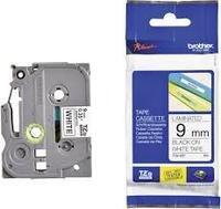 TZE221: cassette ruban 9 mm noir/blanc Brother