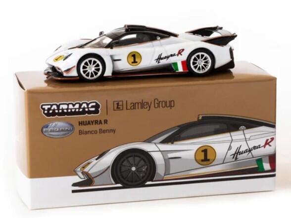 Tarmac Works - #T64G-TL035-WH - "Chase Car" - Pagani Huayra R - Bianco Benny Lamley Special Edition - 1/64