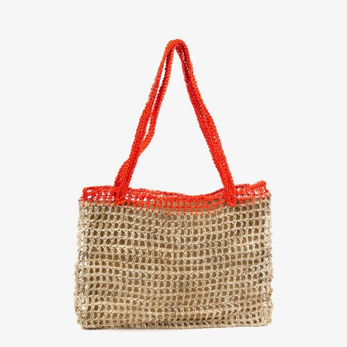 Fique Einkaufstasche in Ziegelrot